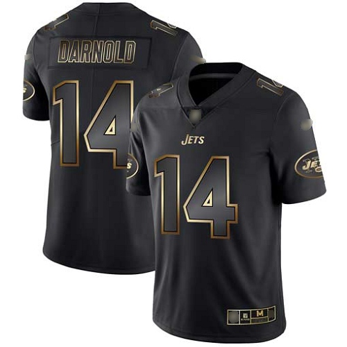 New York Jets Limited Black Gold Men Sam Darnold Jersey NFL Football #14 Vapor Untouchable